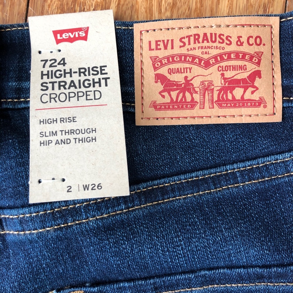 Levi 724 High Rise Straight Cropped Jeans